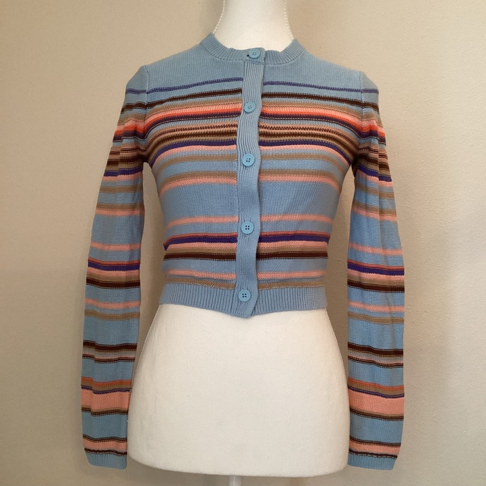 Size 4 Striped Blue Women's Sweater